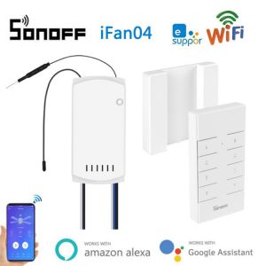 Accessories and electronics Accessories and electronics אביזרים ואלקטרוניקה SONOFF IFan03 AC100-240V 50/60Hz WiFi Ceiling Fan And Light Controller with RM433 RF Remote Controller and Base Works with Amazon 