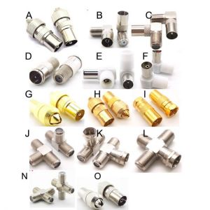 90 Degree Right Aerial Angled TV Cable Connector Male Coax Plug - טלווזיות ומערכות שמע לבית