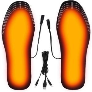 Black Battery Electric Heated Shoe Insoles Winter Warming Outdoor Foot Heater Breathable Deodorant - ספורט וטיולים